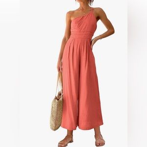 New one shoulder double strap jumpsuit.